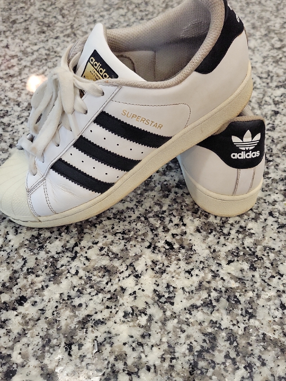 adidas Womens Sz 5.5 Superstar Sneakers - White & Black